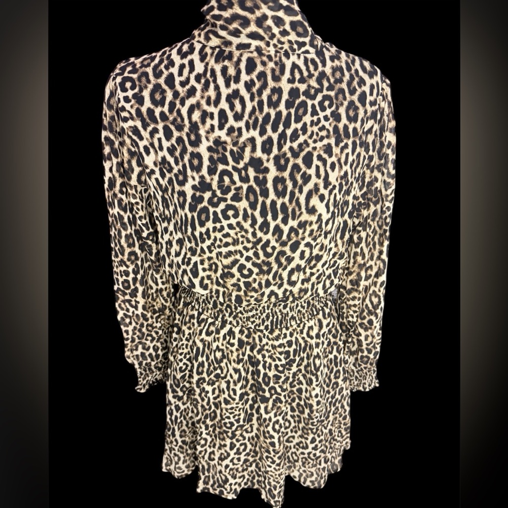 Leopard Print Long Sleeve Dress